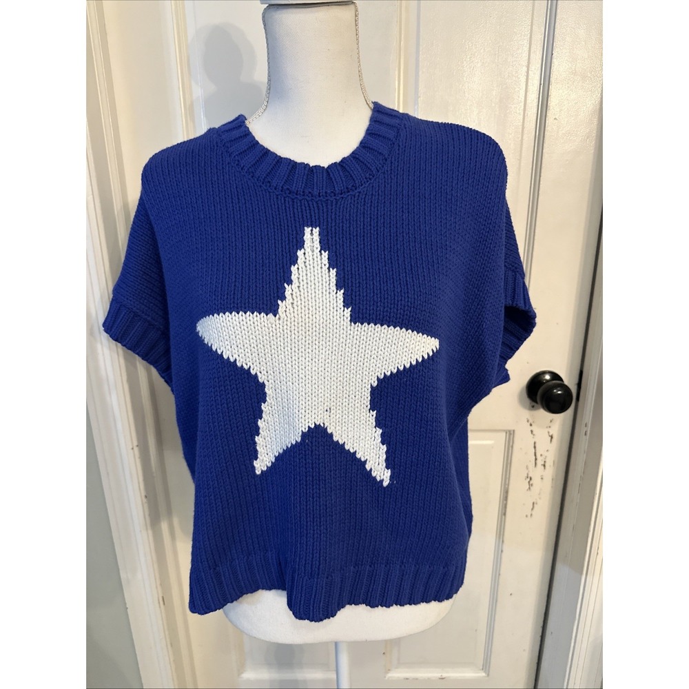 By Together Anthropologie NWOT Royal Blue Knit Dolman Sleeve Sweater Sz Small